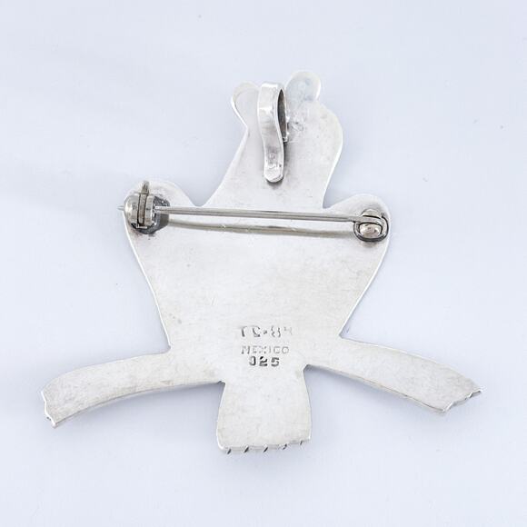 Vintage Mexico Taxco TC-87 Sterling Silver 925 Frog Pin Brooch Pendant - Picture 5 of 9